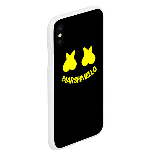 Чехол iPhone XS Max матовый Christopher Comstock yellow logo / 3D-Белый – фото 2