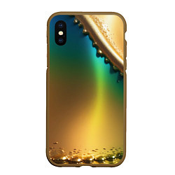 Чехол iPhone XS Max матовый Радужный градиент с накидкой, цвет: 3D-коричневый