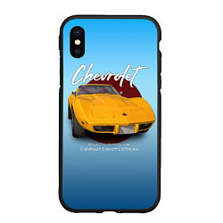 Чехол iPhone XS Max матовый Американский маслкар Chevrolet Corvette