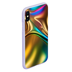 Чехол iPhone XS Max матовый Атласные изгибы, цвет: 3D-светло-сиреневый — фото 2