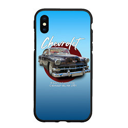 Чехол iPhone XS Max матовый Американский классический автомобиль Chevrolet Bel, цвет: 3D-черный