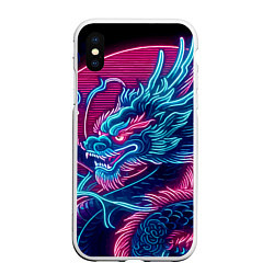 Чехол iPhone XS Max матовый Свирепый японский дракон - ирезуми
