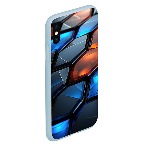 Чехол iPhone XS Max матовый Прозрачные абстрактные плиты / 3D-Голубой – фото 2