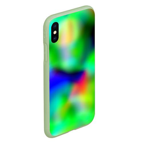 Чехол iPhone XS Max матовый Психоделический неоновый градиент / 3D-Салатовый – фото 2