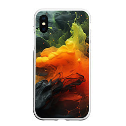 Чехол iPhone XS Max матовый Взрыв оранжевой краски