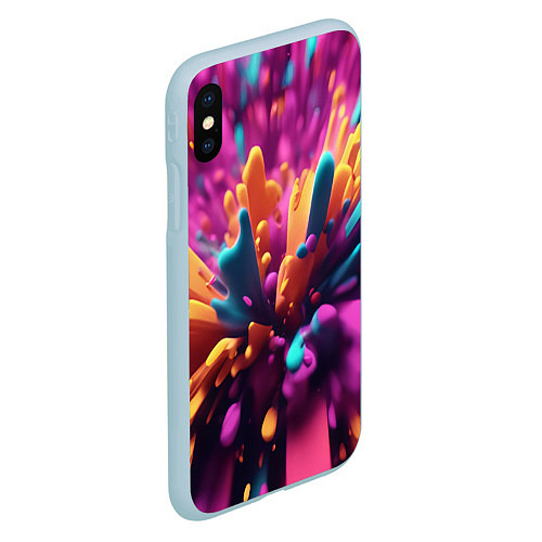 Чехол iPhone XS Max матовый Яркий всплеск / 3D-Голубой – фото 2