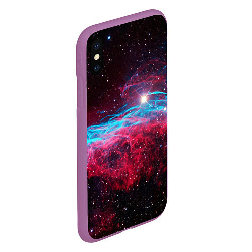 Чехол iPhone XS Max матовый Uy scuti star - neon space / 3D-Фиолетовый – фото 2