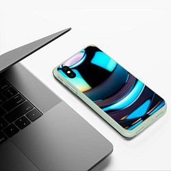 Чехол iPhone XS Max матовый Шар с отражениями, цвет: 3D-салатовый — фото 2