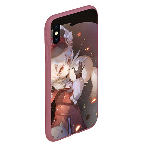 Чехол iPhone XS Max матовый Genshin Impact Klee Dodoko / 3D-Малиновый – фото 2