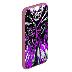 Чехол iPhone XS Max матовый Череп и фиолетовые полосы, цвет: 3D-малиновый — фото 2