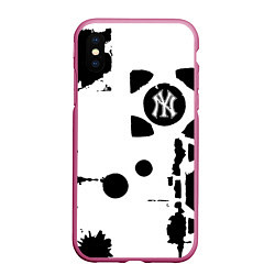 Чехол iPhone XS Max матовый New York yankees - baseball team pattern