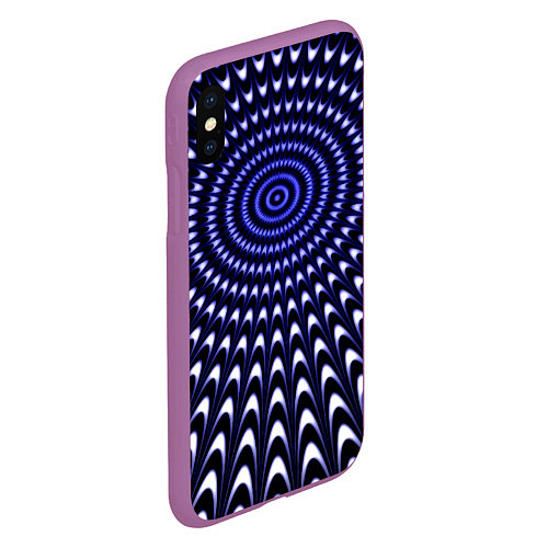 Чехол iPhone XS Max матовый Оптическая иллюзия текстура / 3D-Фиолетовый – фото 2