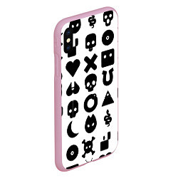 Чехол iPhone XS Max матовый Love death robots pattern white, цвет: 3D-розовый — фото 2
