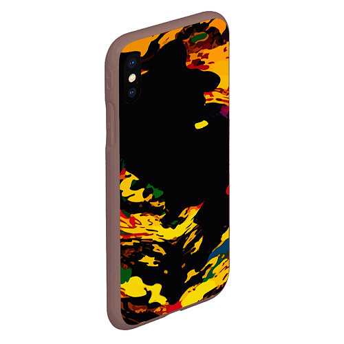 Чехол iPhone XS Max матовый Черная абстрактная дыра / 3D-Коричневый – фото 2