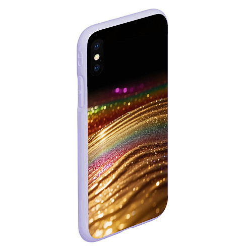 Чехол iPhone XS Max матовый Перламутр блестящий / 3D-Светло-сиреневый – фото 2