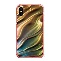 Чехол iPhone XS Max матовый Металлический атласный песок