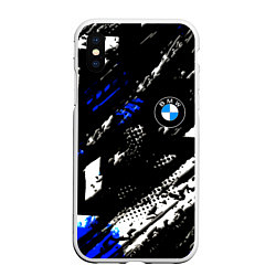 Чехол iPhone XS Max матовый BMW stripes color auto sport, цвет: 3D-белый