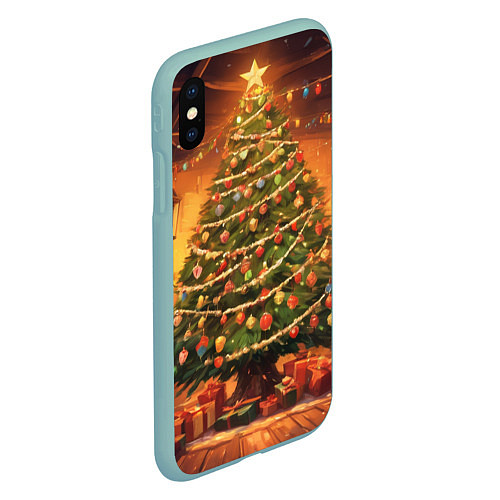 Чехол iPhone XS Max матовый Магия Рождества / 3D-Мятный – фото 2