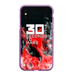 Чехол iPhone XS Max матовый Seconds to mars fire, цвет: 3D-фиолетовый