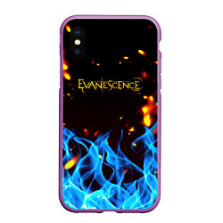 Чехол iPhone XS Max матовый Evanescence огонь рок группа