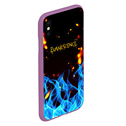 Чехол iPhone XS Max матовый Evanescence огонь рок группа, цвет: 3D-фиолетовый — фото 2