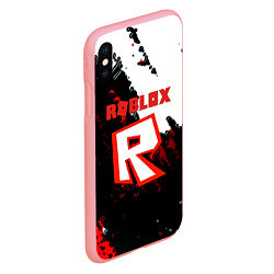 Чехол iPhone XS Max матовый Roblox logo краски мобайл гейм, цвет: 3D-баблгам — фото 2