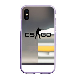 Чехол iPhone XS Max матовый Counter Strike go - shooter video game, цвет: 3D-светло-сиреневый