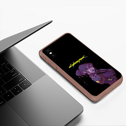 Чехол iPhone XS Max матовый Девушка из cyberpunk, цвет: 3D-коричневый — фото 2