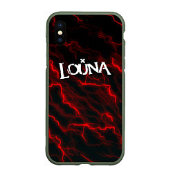 Чехол iPhone XS Max матовый Louna storm рок группа, цвет: 3D-темно-зеленый