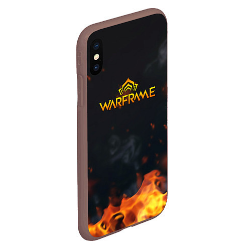 Чехол iPhone XS Max матовый Warframe шутер flame / 3D-Коричневый – фото 2