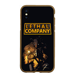 Чехол iPhone XS Max матовый Lethal Company, цвет: 3D-коричневый