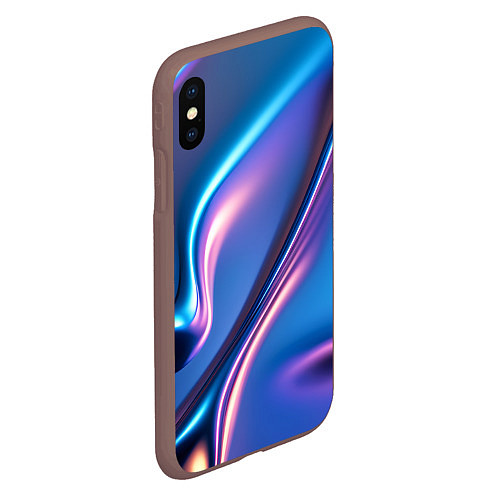 Чехол iPhone XS Max матовый Сплав металла голографический / 3D-Коричневый – фото 2