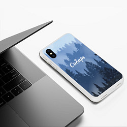 Чехол iPhone XS Max матовый Сибирь леса, цвет: 3D-белый — фото 2