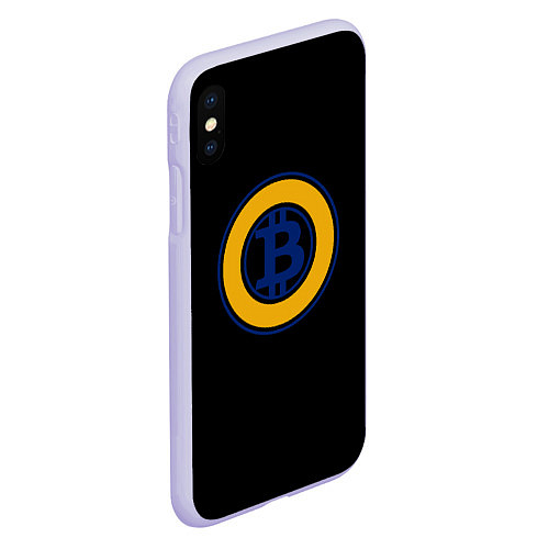 Чехол iPhone XS Max матовый Биткоин лого криптовалюта / 3D-Светло-сиреневый – фото 2
