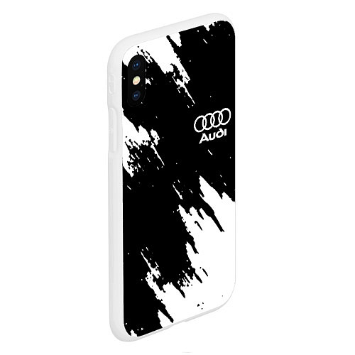 Чехол iPhone XS Max матовый Audi краски белые / 3D-Белый – фото 2