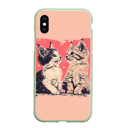 Чехол iPhone XS Max матовый Влюбленные котята 14 февраля