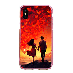 Чехол iPhone XS Max матовый Влюбленная пара в день святого Валентина