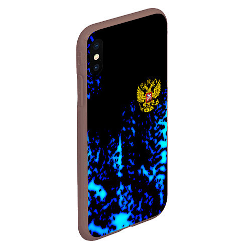 Чехол iPhone XS Max матовый Герб краски текстура / 3D-Коричневый – фото 2