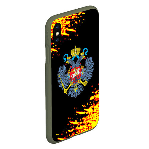 Чехол iPhone XS Max матовый Герб краски россия / 3D-Темно-зеленый – фото 2