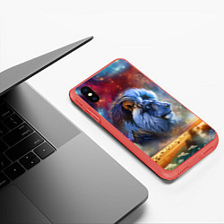 Чехол iPhone XS Max матовый Небесный лев, цвет: 3D-красный — фото 2
