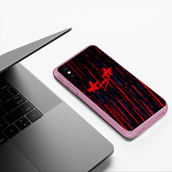 Чехол iPhone XS Max матовый Алиса краски рок текстура, цвет: 3D-розовый — фото 2