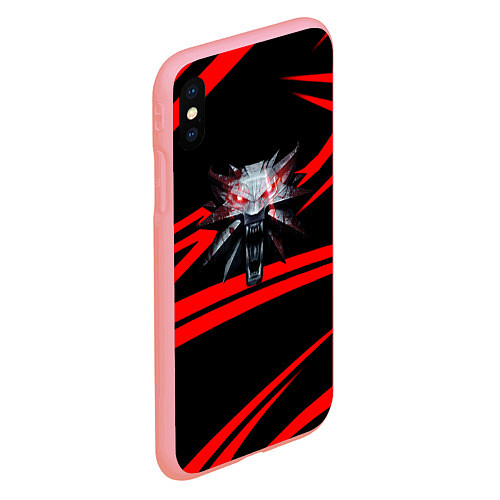 Чехол iPhone XS Max матовый Ведьмак дикая охота лого линии / 3D-Баблгам – фото 2