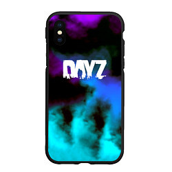 Чехол iPhone XS Max матовый Dayz неоновый космос, цвет: 3D-черный