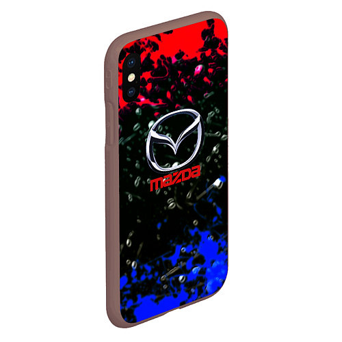 Чехол iPhone XS Max матовый Mazda краски абстракция спорт / 3D-Коричневый – фото 2