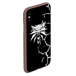 Чехол iPhone XS Max матовый The witcher текстура, цвет: 3D-коричневый — фото 2