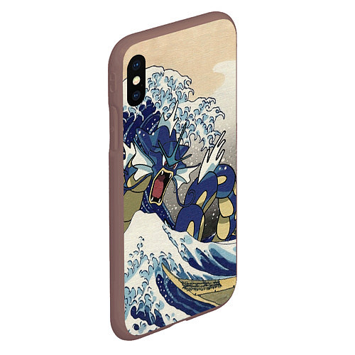 Чехол iPhone XS Max матовый Kanagawa wave - Gyarados / 3D-Коричневый – фото 2