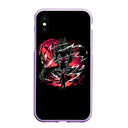 Чехол iPhone XS Max матовый Dragon Ball - Vegeta, цвет: 3D-сиреневый