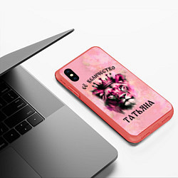 Чехол iPhone XS Max матовый Её величество Татьяна - львица, цвет: 3D-красный — фото 2