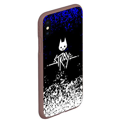 Чехол iPhone XS Max матовый Stray cat game краски / 3D-Коричневый – фото 2