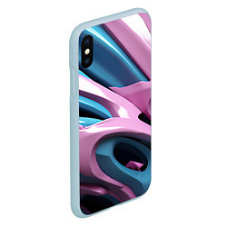 Чехол iPhone XS Max матовый Пластичная абстракция, цвет: 3D-голубой — фото 2